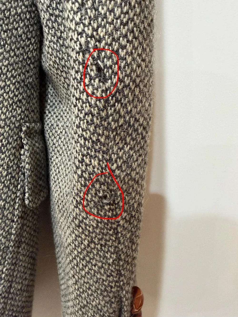 Vintage Lands' End Charter Collection Gray Herringbone Tweed Wool Sport Coat 40R